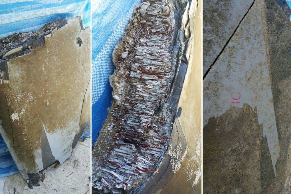 Images of debris that Maldivian Mohamed Wafir says washed up on a resort beach more than a month ago. Photo: Facebook