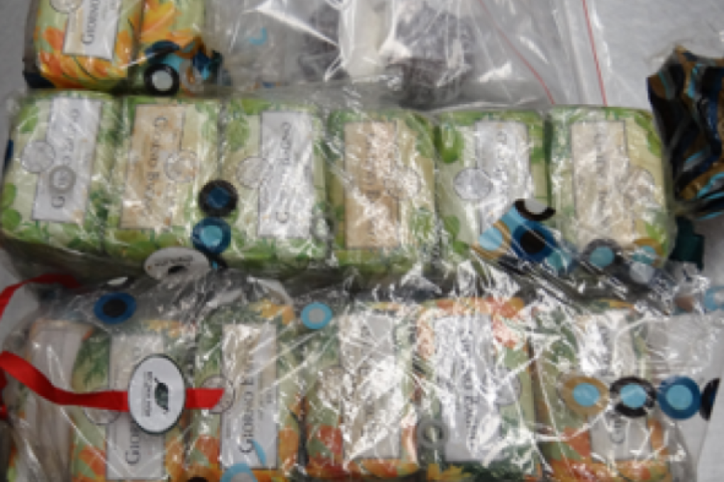 The cocaine was allegedly hidden in 27 packages of soap. Photo: Australian Federal Police