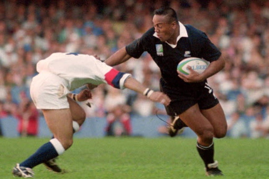 New Zealand's Jonah Lomu tramples through the English defence to score what has been voted the greatest Rugby World Cup try ever. Photo: Empics