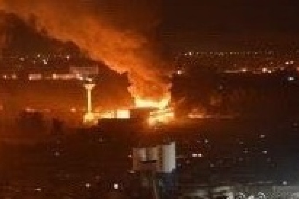 Smoke from the explosion at the steel factory in Liaoning. File Photo