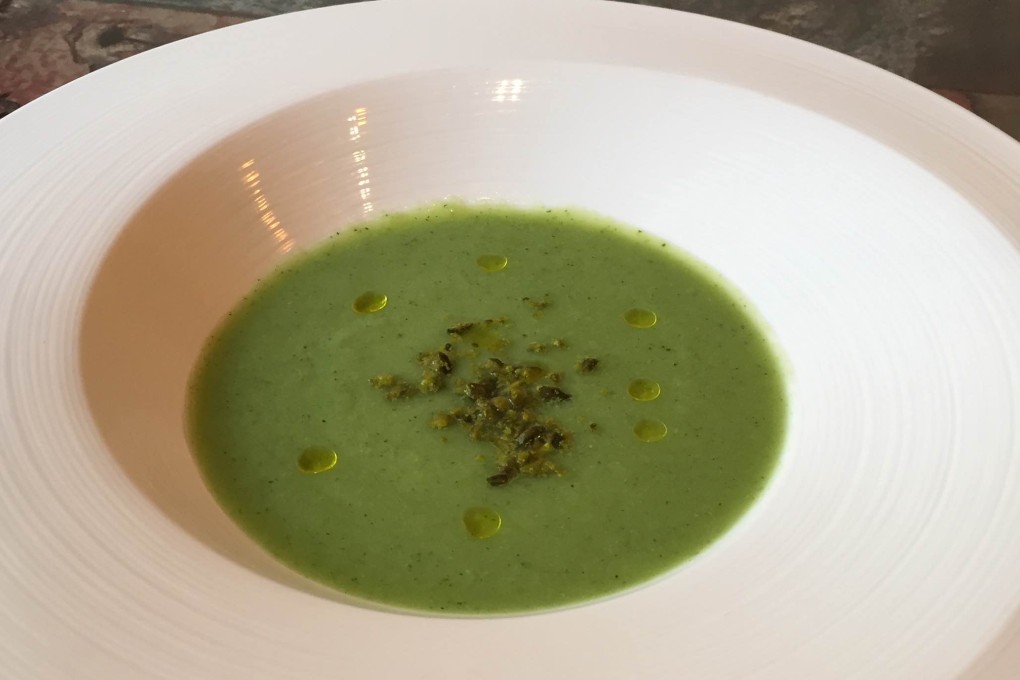 Chilled cucumber and apple soup at Bistro du Vin in Kennedy Town.