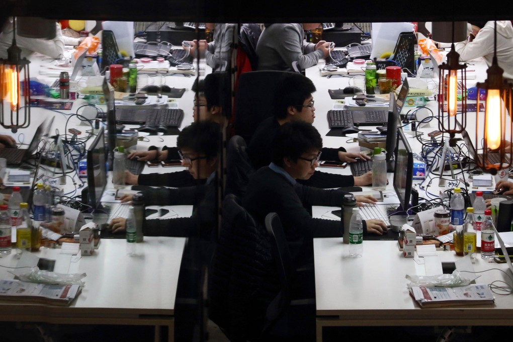 A co-working space in Beijing. Steve Blank said the city's Zhongguancun district has the highest concentration of social media and internet startups outside of the US. Photo: Bloomberg