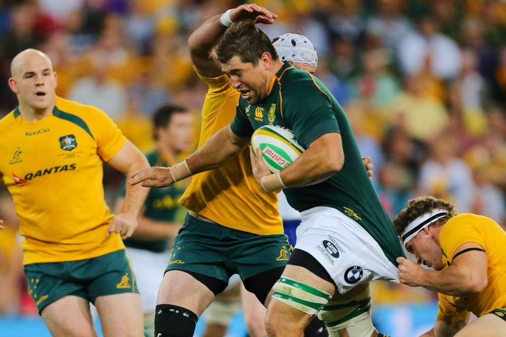 Willem Alberts, the feared Boks battering ram and a specialist blindside flanker, is back in South Africa's squad for their RWC warm-up game against Argentina this weekend. Photo: AFP