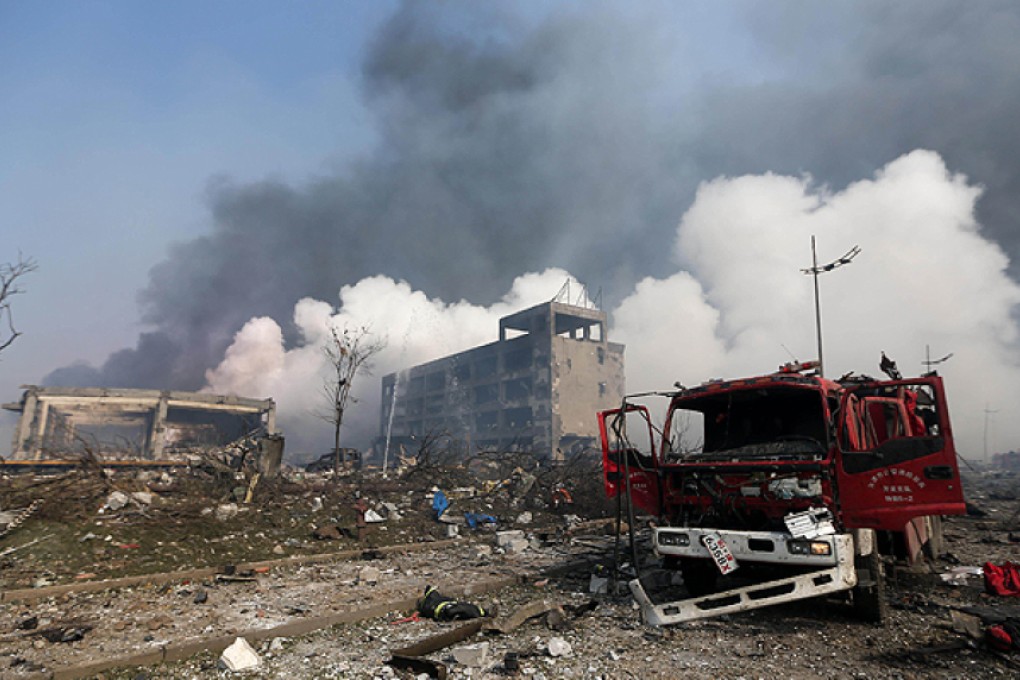 17 Chinese firefighters died in the blasts at the Tianjin warehouse. Photo: AFP
