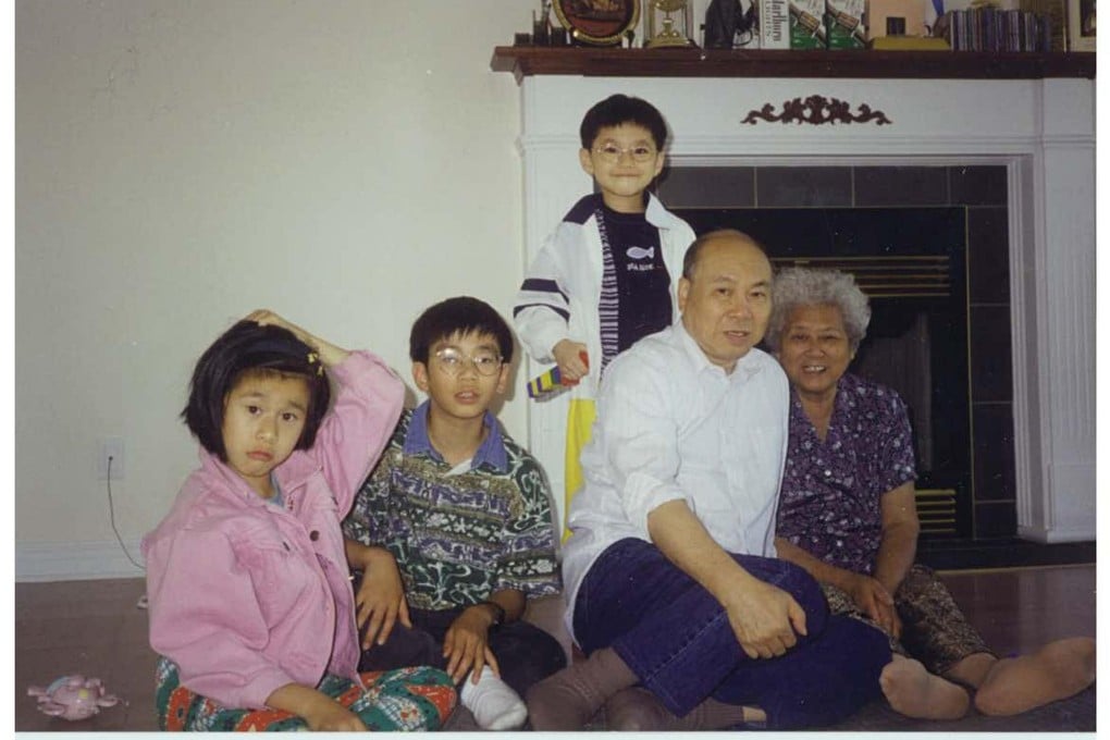 Post reporter Allen Au-yeung (rear) with siblings and grandparents Wong Ping-hang and Lau Kit-sheung. Photo: SMP Pictures