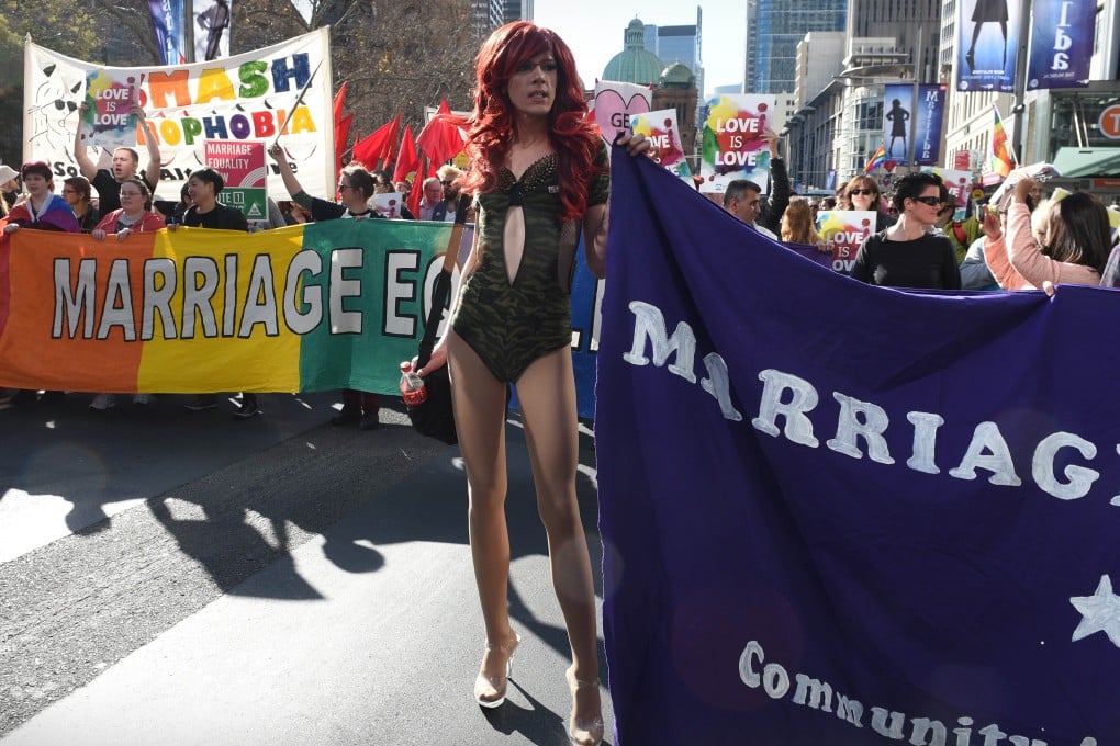 Supporters of same-sex marriage rally in Sydney this month. Photo: AFP