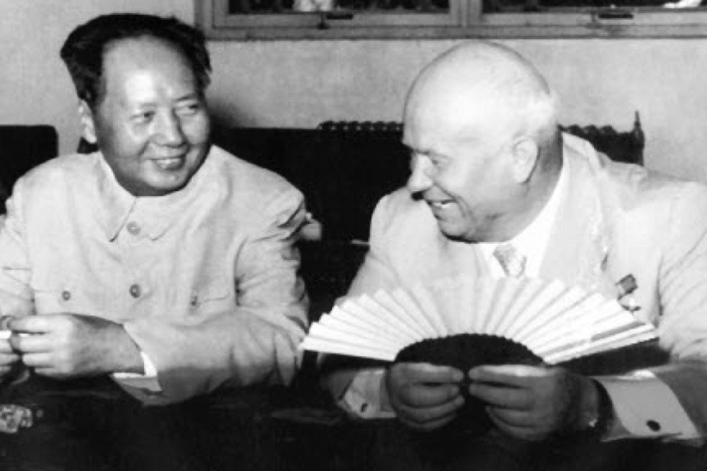 Soviet Premier Nikita Khrushchev, here with Mao Zedong in 1959, was overthrown because the Red Army didn't support him. Photo: Reuters