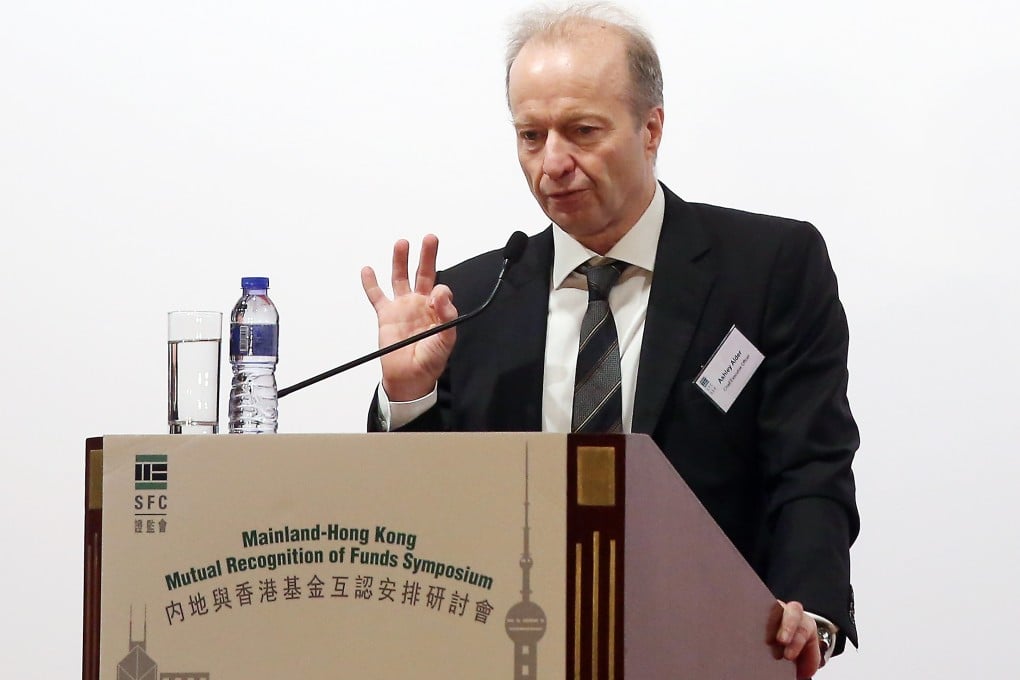 SFC chief executive Ashley Alder speaks as the market regulator in the city saw levy income soar in the second quarter of 2015 due to the market rally in the city. Photo: K.Y. Cheng