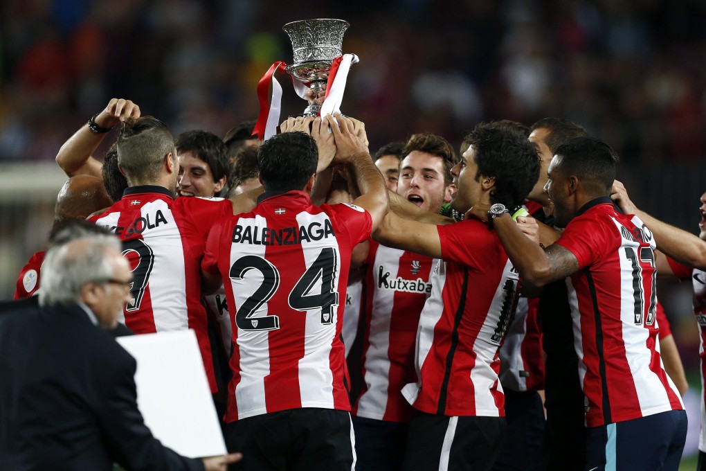 Athletic Bilbao's players celebrate ending the club's 31-year wait for a title. Photo: EPA