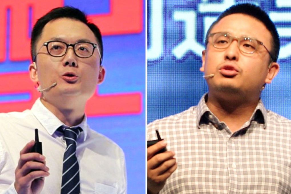 Ele.me, the company set up by business partners Kang Jia (left) and Zhang Xuhao, had a turnover of 7 billion yuan last year. Photos: SCMP Pictures