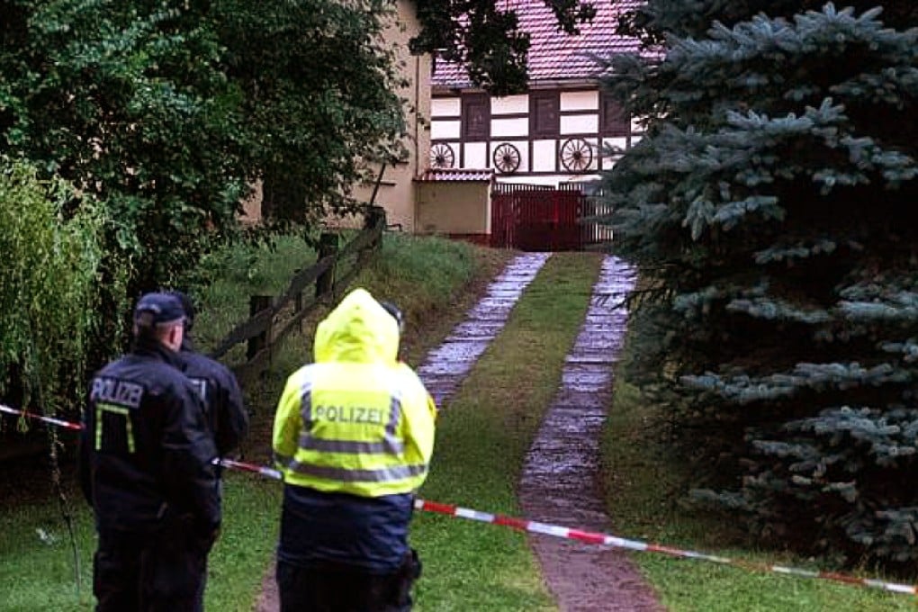 The farm in Lampersdorf, Saxony, Germany, where the dead body of the kidnapped teenager was found. Picture: EPA