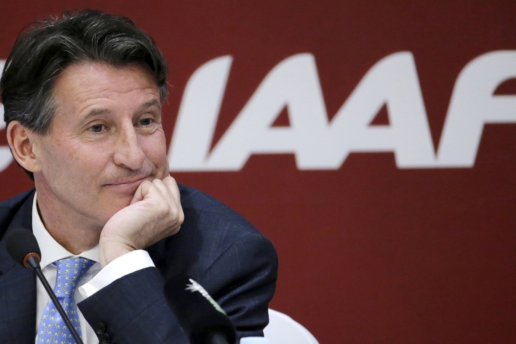 Newly elected president of the International Association of Athletics Federations, Sebastian Coe, listens to a question at a news conference in Beijing. Photo: Reuters