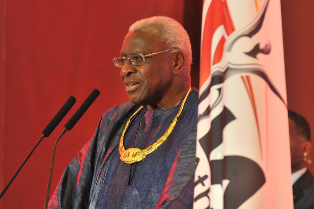 IAAF president Lamine Diack makes his final address at the 50th IAAF Congress in Beijing. Photo: Xinhua