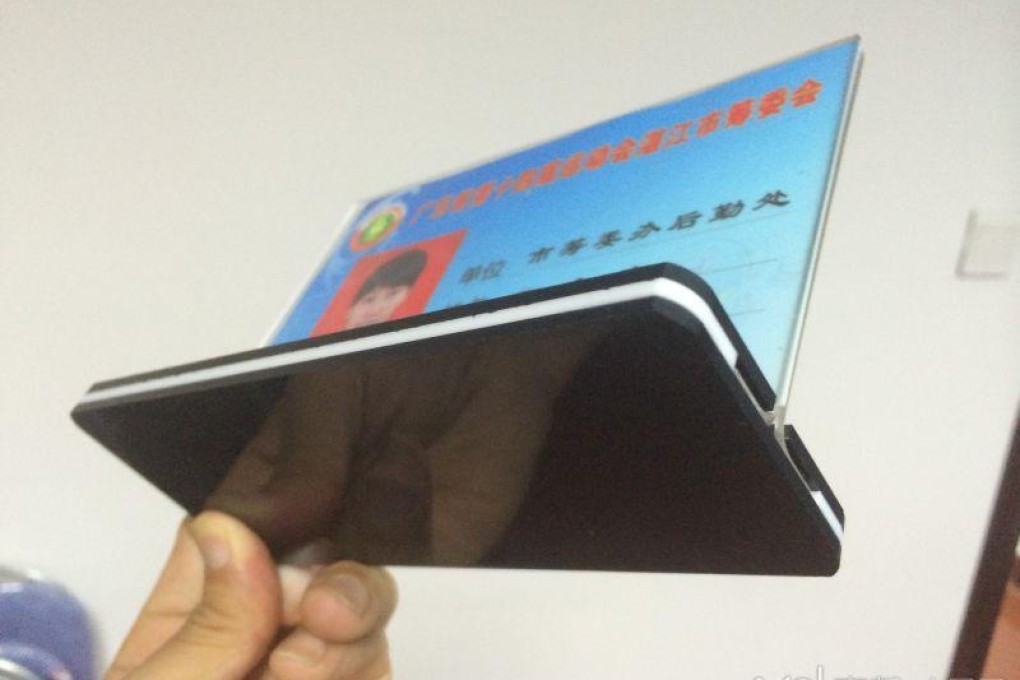 A name plaque also thrown at the civic dignitary in Zhanjiang, according to the newspaper. Photo: Southern Metropolis News