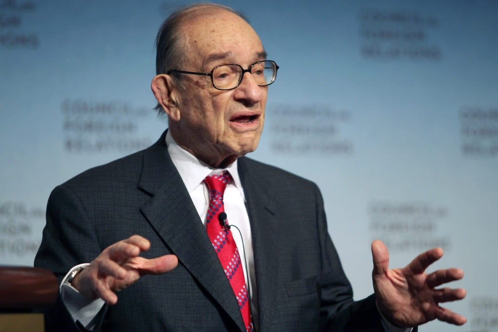 Former chairman of the Federal Reserve Board, Alan Greenspan speaks about the economy as the US prepares to raise interest rates possibly as soon as next month. Photo: Reuters