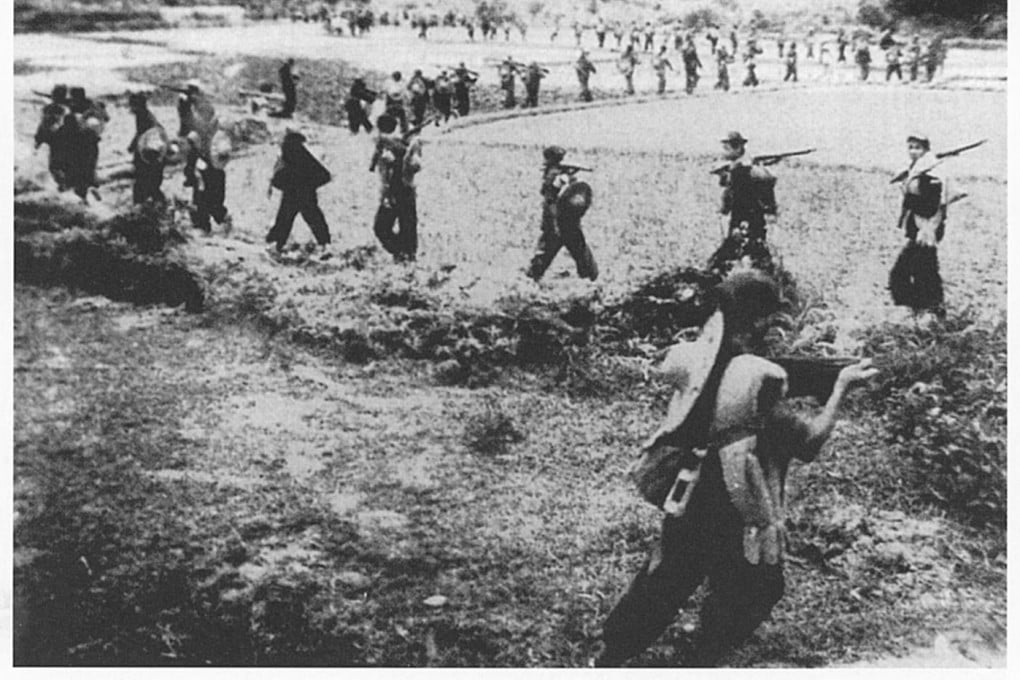 Soldiers of the Hong Kong and Kowloon Independent Brigade on the move in North Sai Kung in 1943. Photo: East River Column by Chan Sui-jeung