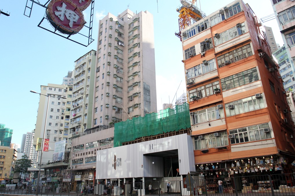 Construction site of Axis, one of the The H Collection by Henderson Land Development, among a raft of property companies whose increases in their dividend payouts outline their confidence in hitting their annual sales target this year. Photo: Dickson Lee