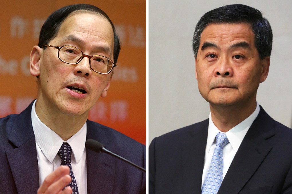 Tsang Tak-sing (left) was at odds with Chief Executive Leung Chun-ying (right) over the formation of the Hong Kong Army Cadets Association. Photo: K. Y. Cheng and SCMP Pictures