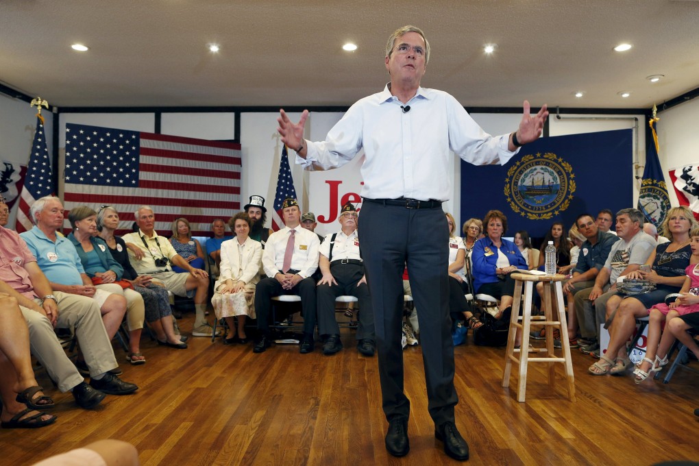 Jeb Bush speaks at a town hall event in Merrimack, New Hampshire. Photo: Reuters