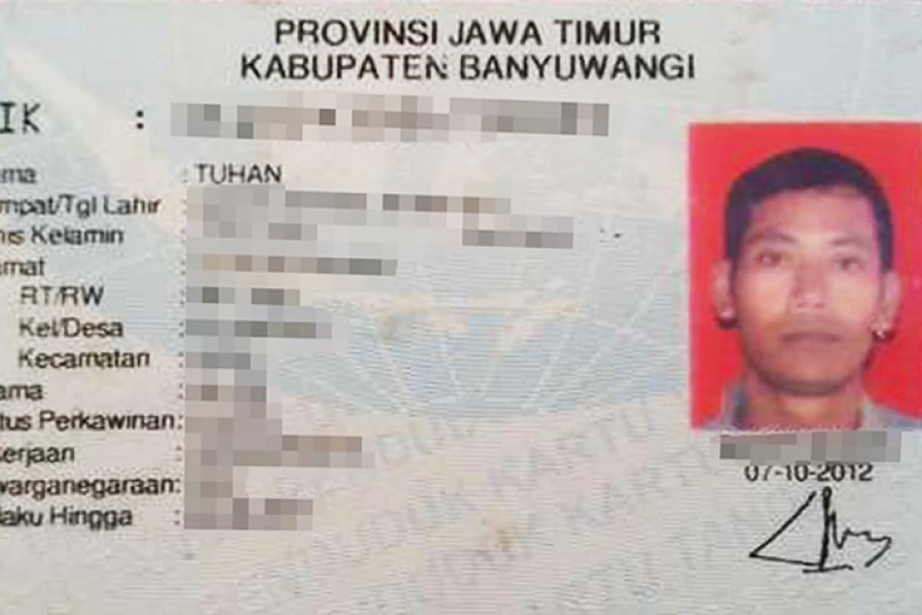 The Indonesian man known as Tuhan, or God.  Photo: SCMP Picture