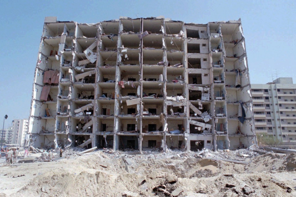 The shattered facade of the Khobar Towers troop accommodation in Saudi Arabia is shown in the wake of the 1996 bombing that claimed the lives of 19 US servicemen. Photo: AP