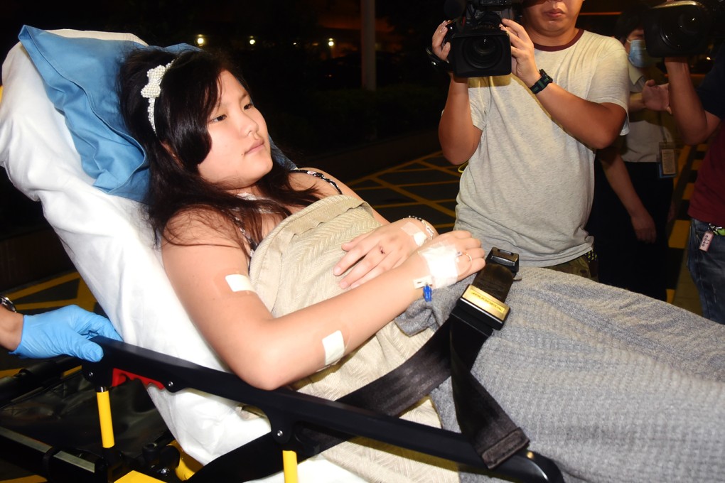 Jasmine Chu was brought to Princess Margaret Hospital shortly before 3am after a flight from Bangkok. Photo: SCMP Pictures