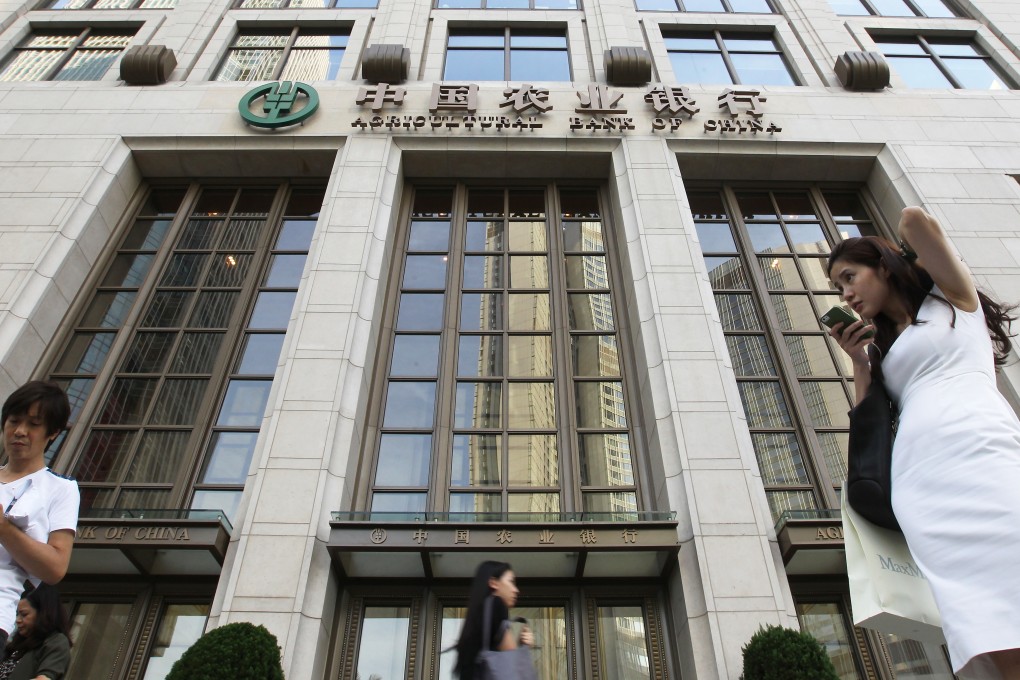 The funding base of Agricultural Bank of China has also been hit by interest rate cuts raising average costs on its deposit funding base by 5 basis points. Photo: Edward Wong