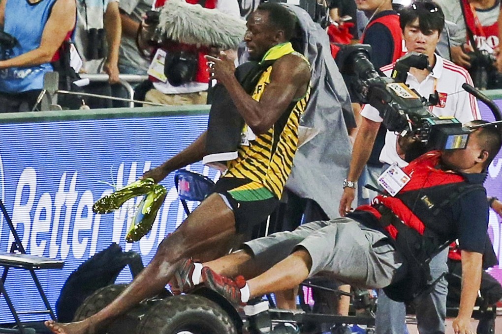 Usain Bolt escaped with minor cuts. Photo: Reuters