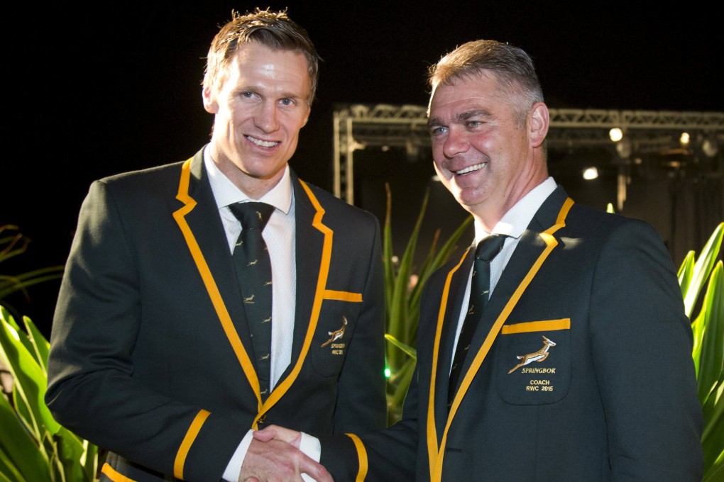 Jean de Villiers and Heyneke Meyer. Photo: Reuters