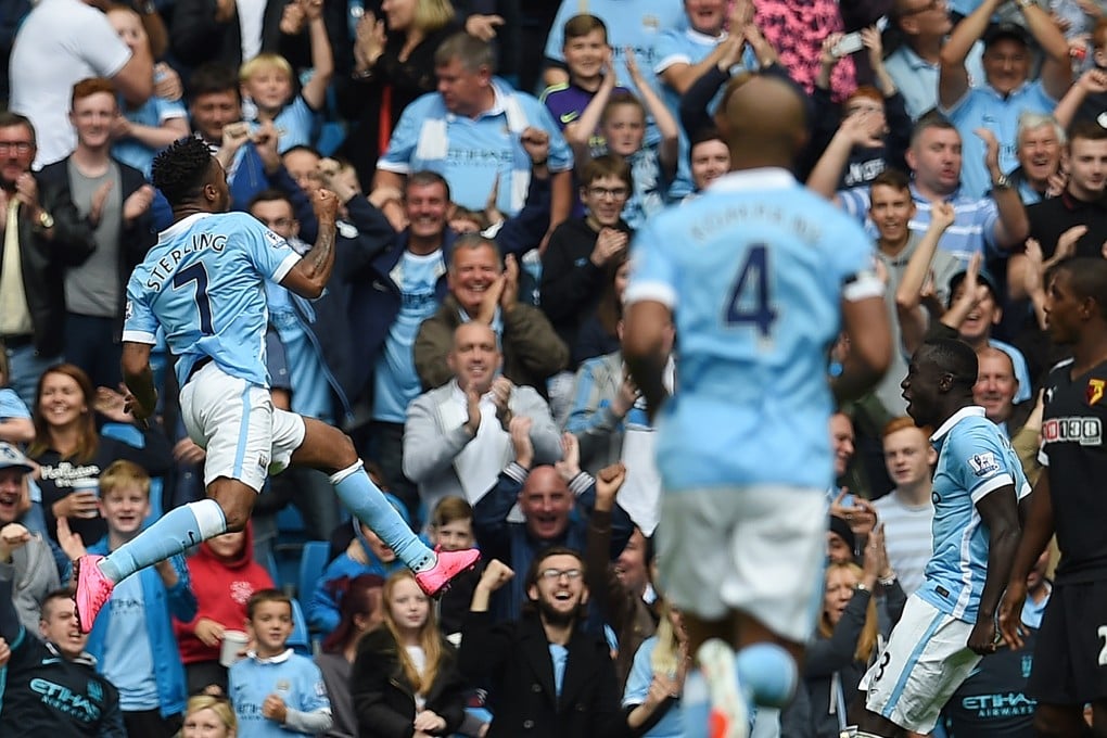 Raheem Sterling celebrates his goal. Photo: AFP