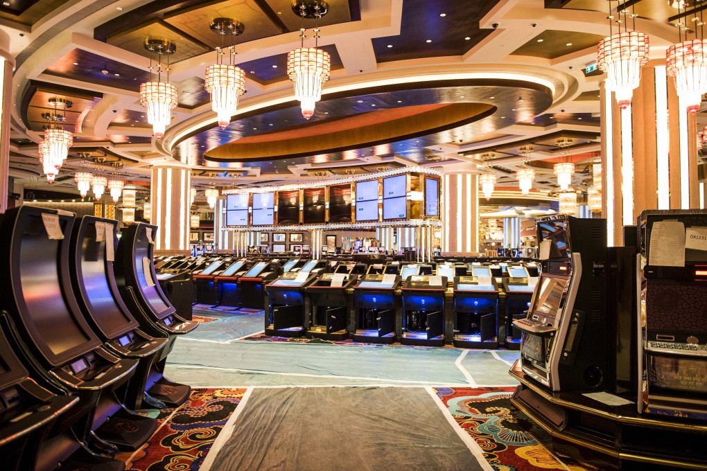 Gaming machines stand inside Macau's Studio City casino resort. Photo: Bloomberg