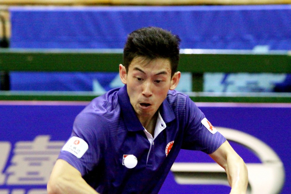 Wong Chun-ting in action in the final. Photo: ITTF  www.flickr.com/photos/ittfworld/20397130414/