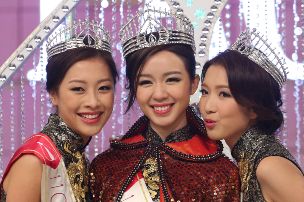 From left: first runner-up Ada Pong, champion Louisa Mak and second runner-up Karmen Kwok in the 2015 Miss Hong Kong pageant. Photo: Felix Wong