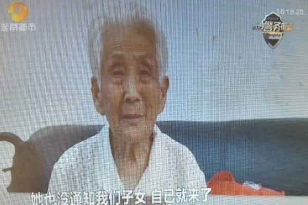 Fu Zhaojing, 104. travelled by train from Beijing to Changsha - without telling her family - to looked for locked-up grandson.  Photo: SCMP Pictures