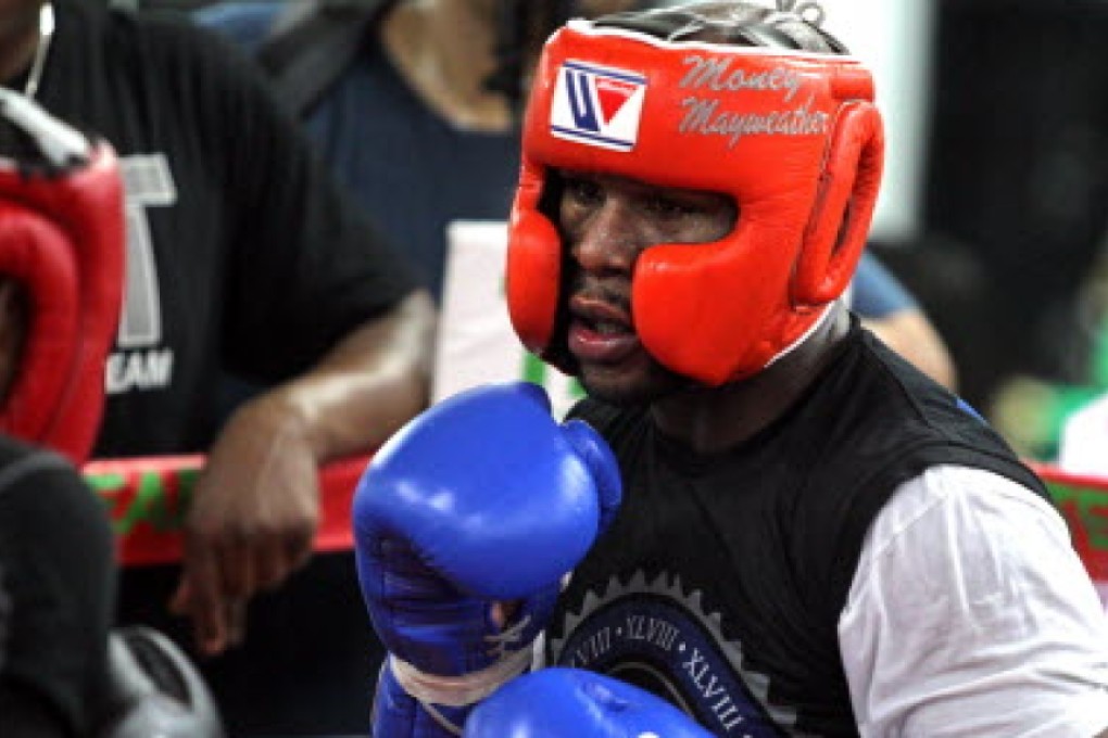 Floyd Mayweather Jnr trains in Las Vegas ahead of his bout. Photo: AFP