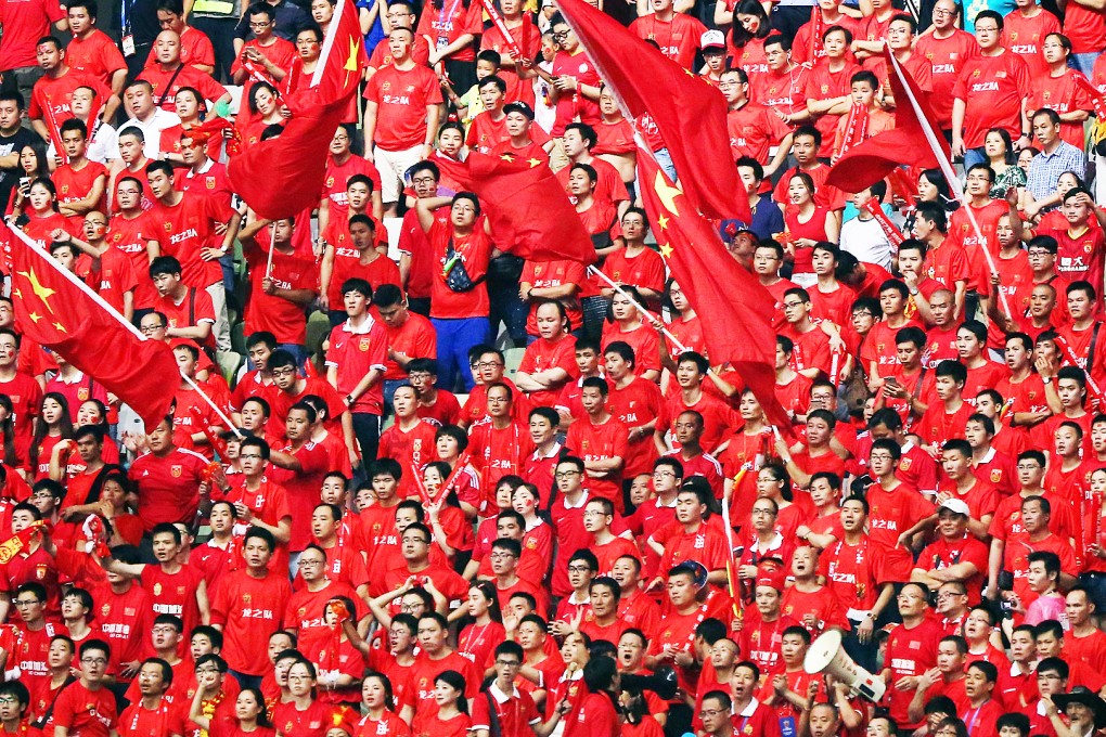 China fans urge on their team during the World Cup qualifier in Shenzhen. Photo: Edward Wong