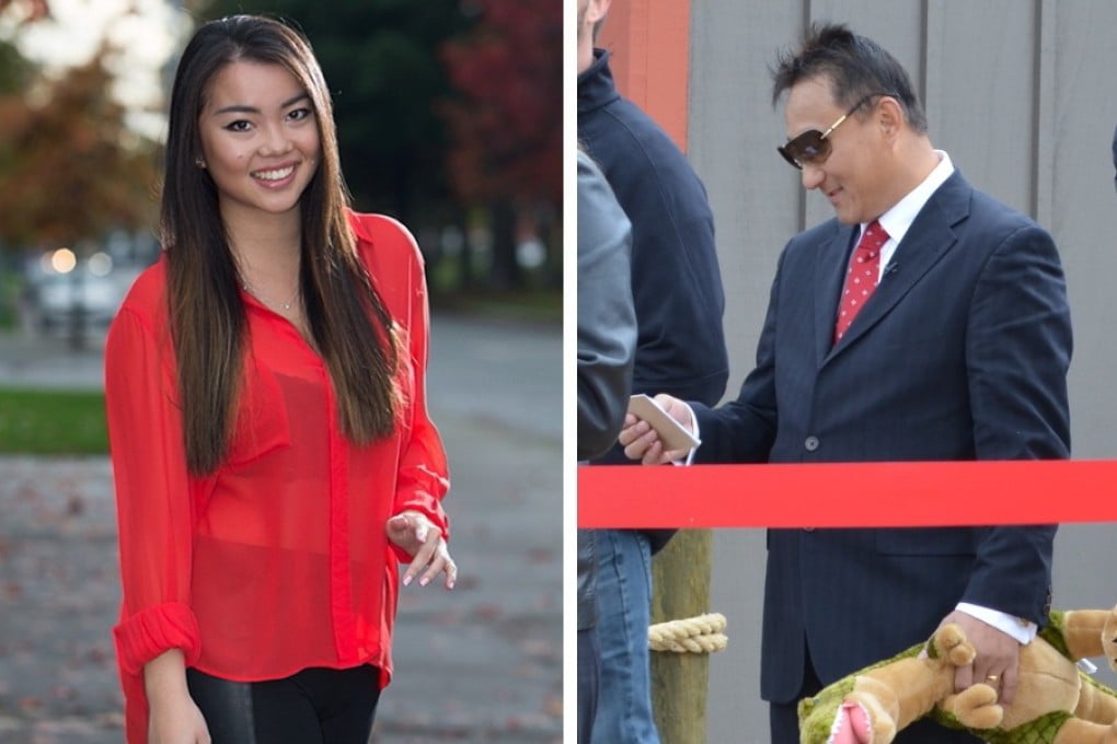 Linda Ching and Bao Daoping, the Vancouver-area businessman who brought her in as a financier of Premier Exhibitions, as part of its merger deal with Bao’s company, Dinoking Tech. Graphic: SCMP