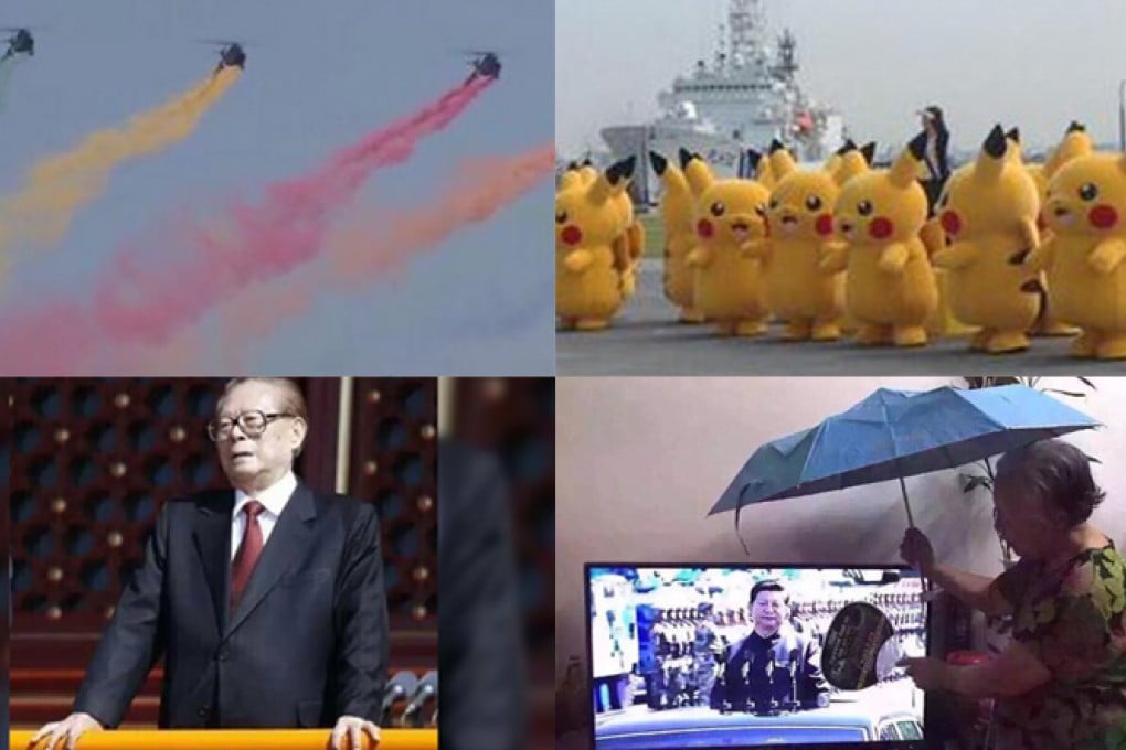 Jiang Zemin has how many fingers? Twitter jokes and blocked Weibo posts abound as China holds grand parade