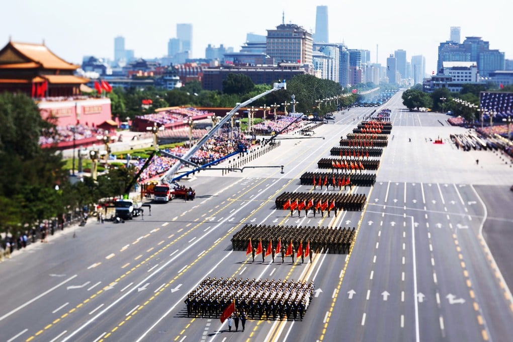 Chinese soldiers attend a parade at Tiananmen Square.Photo: Xinhua