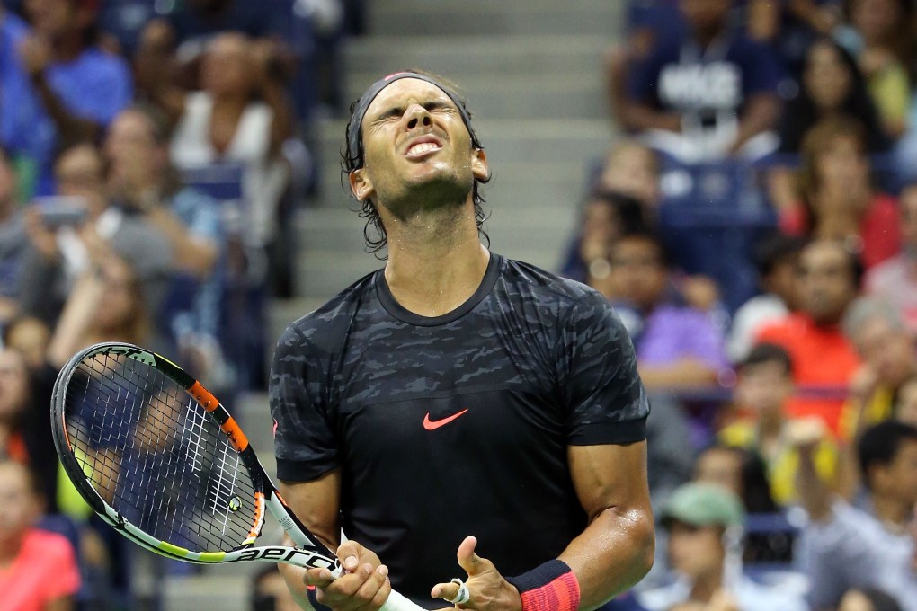 Rafael Nadal despairs at another missed point. Photo: AFP