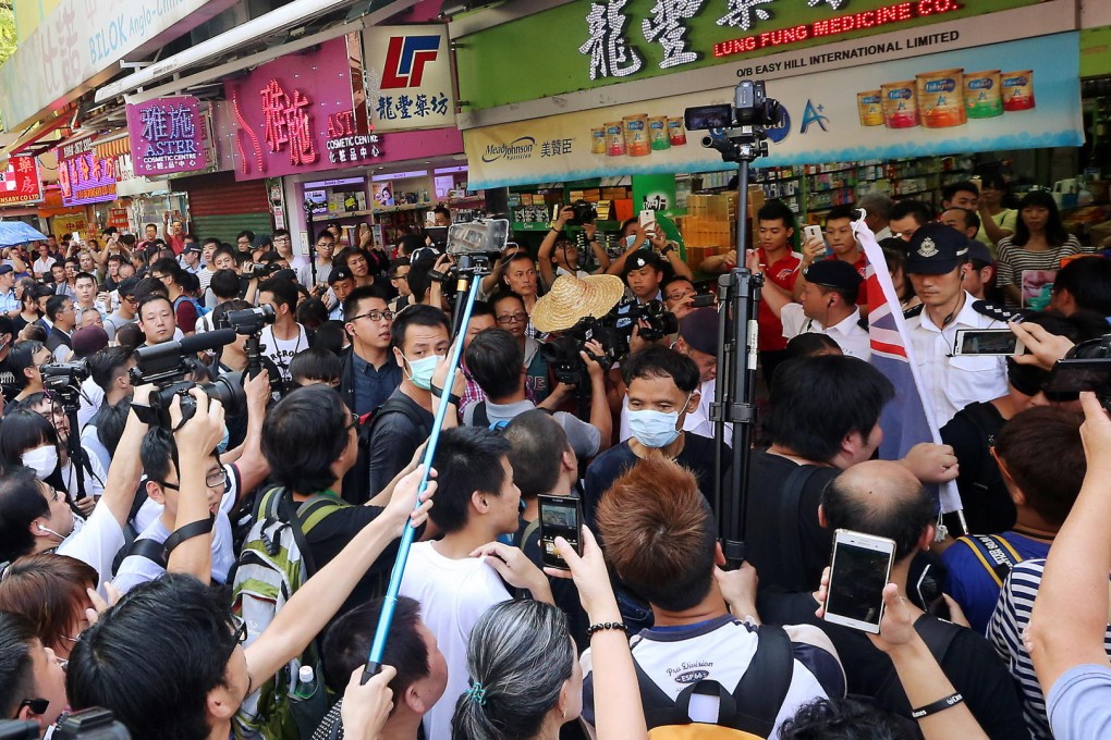 Sunday's protest in Sheung Shui. Photo: SCMP Pictures