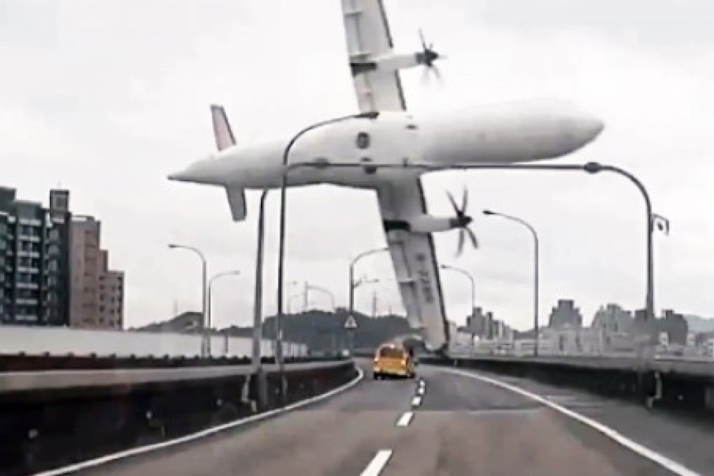 Archive picture taken moments before a TransAsia flight crashed into a river in Taipei in February. Photo: SCMP Pictures