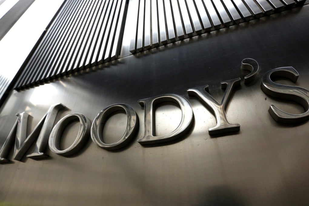 The Moody's logo at its headquarters in New York as the ratings agency is appealing a fine imposed by Hong Kong regulators. Photo: Reuters
