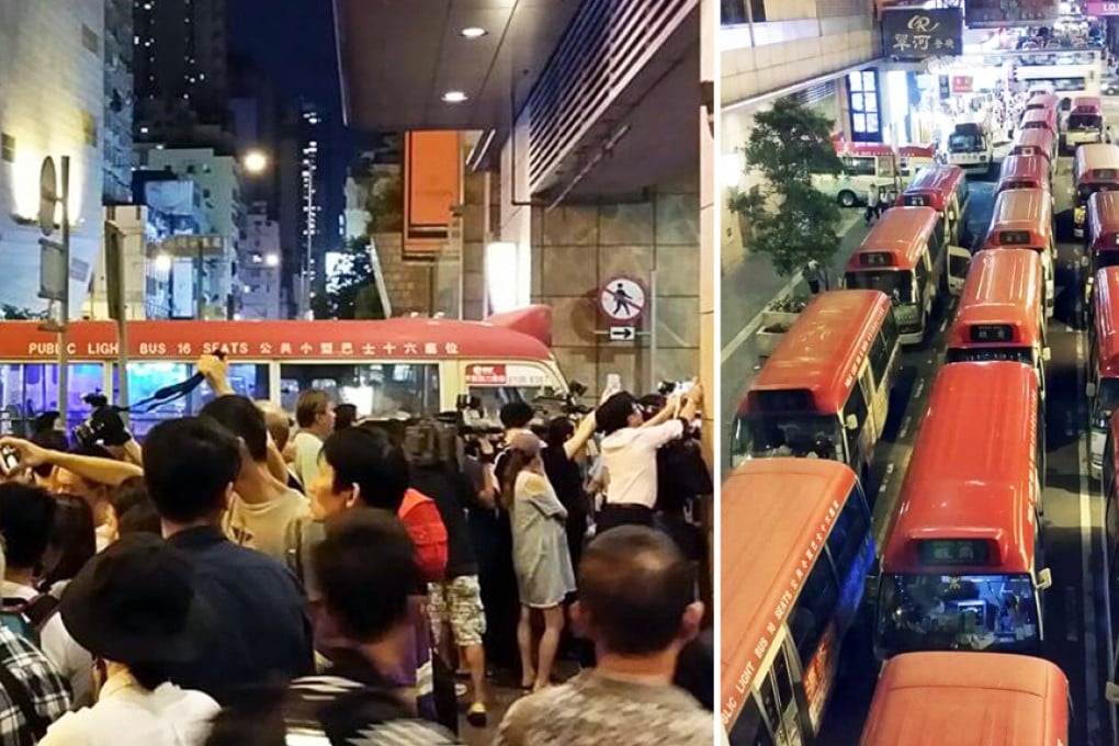 ‘Occupy Nathan Road!’: Minibus drivers bring Hong Kong traffic to a halt after an alleged altercation over a motoring offence