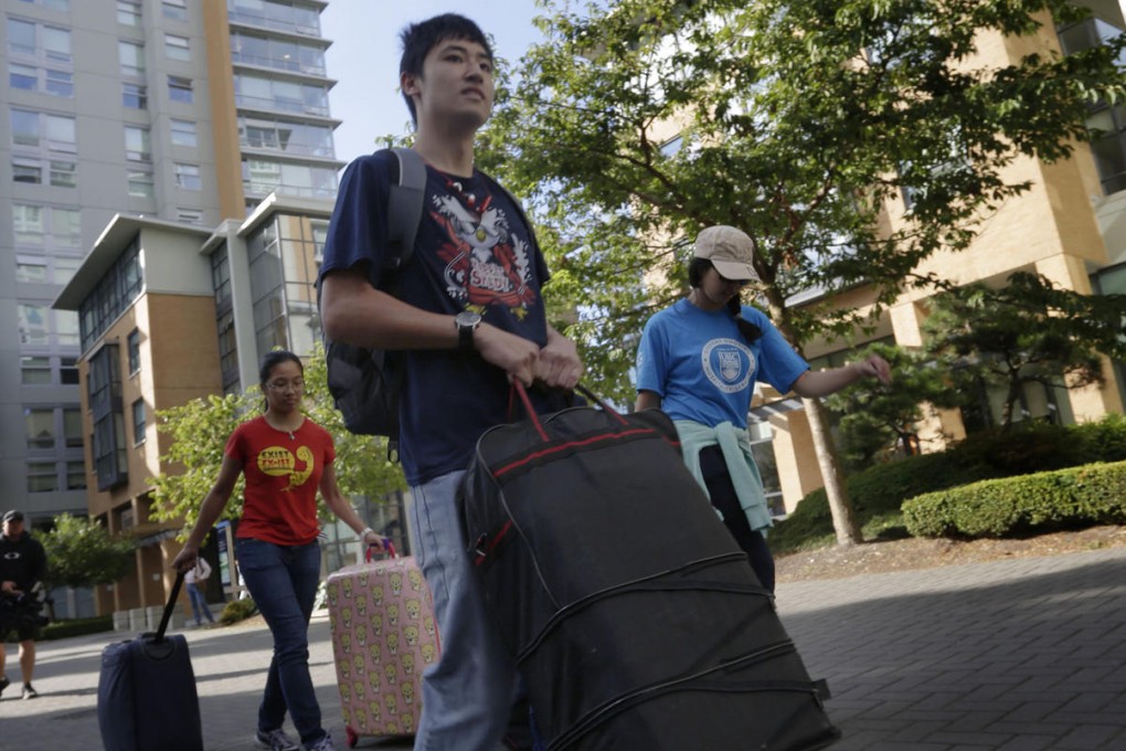 Chinese students take up campus residence at the University of British Columbia  in Vancouver.