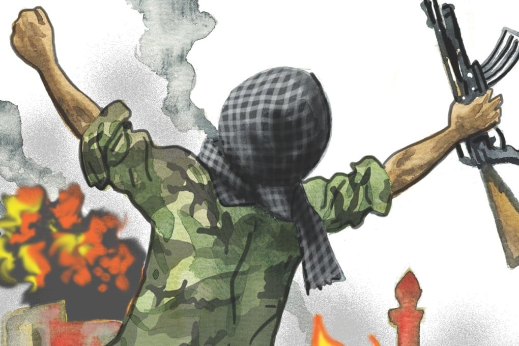 British citizen Reyaad Khan grew up in Cardiff, where he was said to be a keen footballer. He later boasted about executing people with Islamic State in Syria. Illustration: Craig Stephens