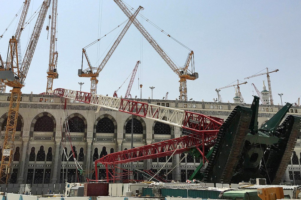 At least 107 people were killed when the crane toppled over at Mecca's Grand Mosque on Friday. Photo: Reuters