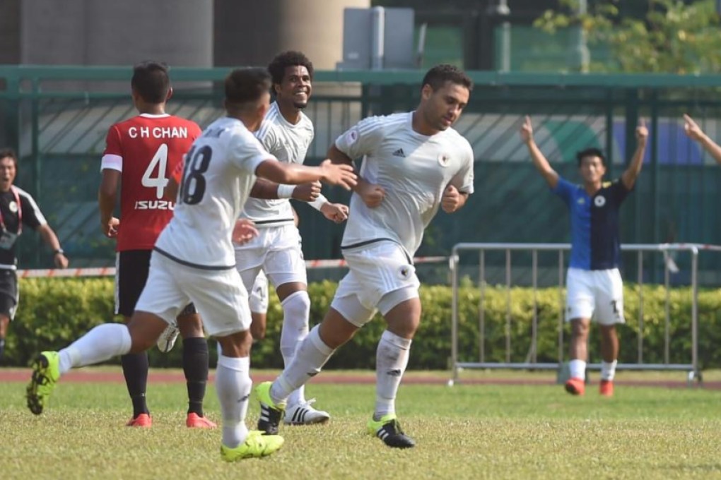 Joao Pereira and teammates celebrates after his goal. Photos: SCMP Pictures