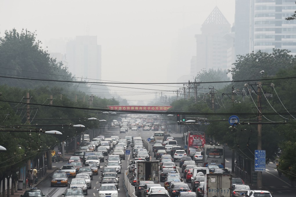 Gridlock during a smoggy day in Beijing. Photo: AFP
