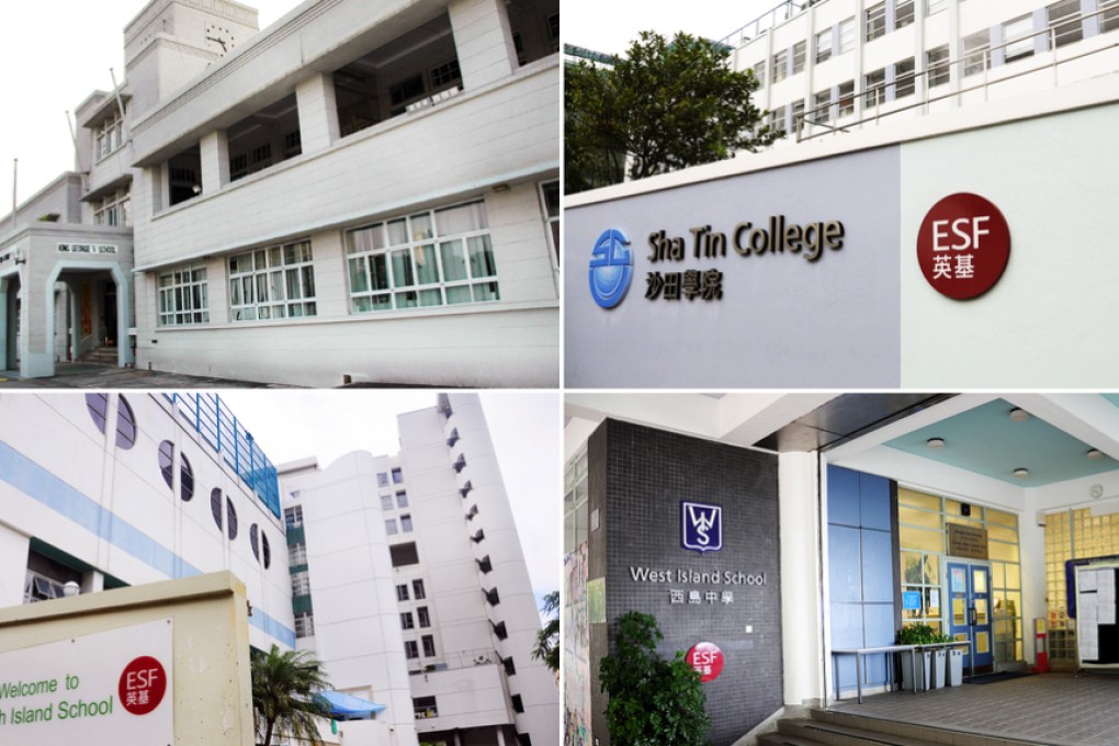 The schools affected (clockwise from top left): King George V in Ho Man Tin, Sha Tin College, West Island School in Pok Fu Lam, South Island School in Aberdeen. Photos: SCMP, ESF